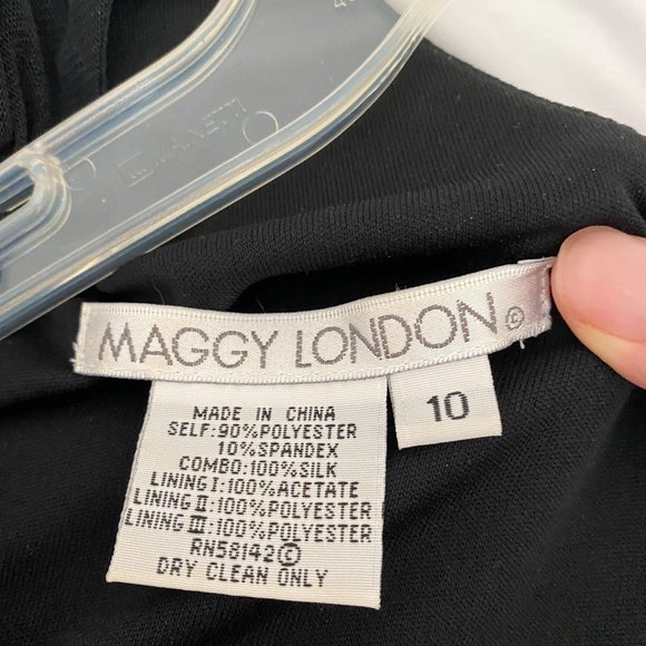 Maggy London Black Cocktail Dress with White Beading - Picture 4 of 4